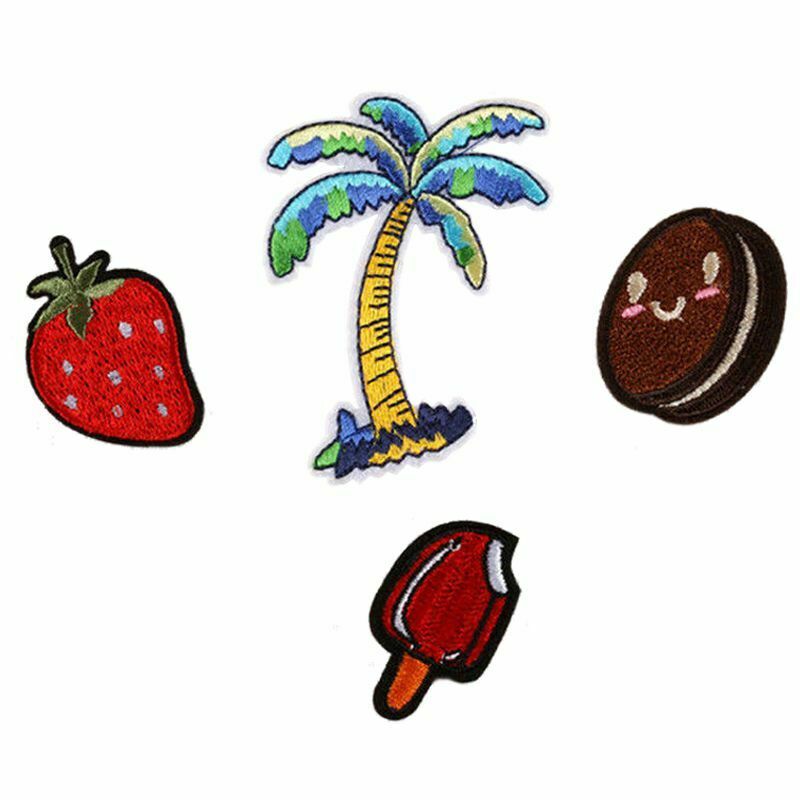 7 Pcs 4 Styles Embroidery Sew Iron On Patch Badge DIY Bag Clothes Polyester ApO4