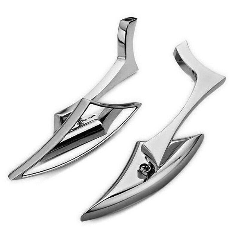 2PCS Chrome Arrow Motorcycle Bike Rearview Mirror with 8mm & 10mm Bolts Threaded
