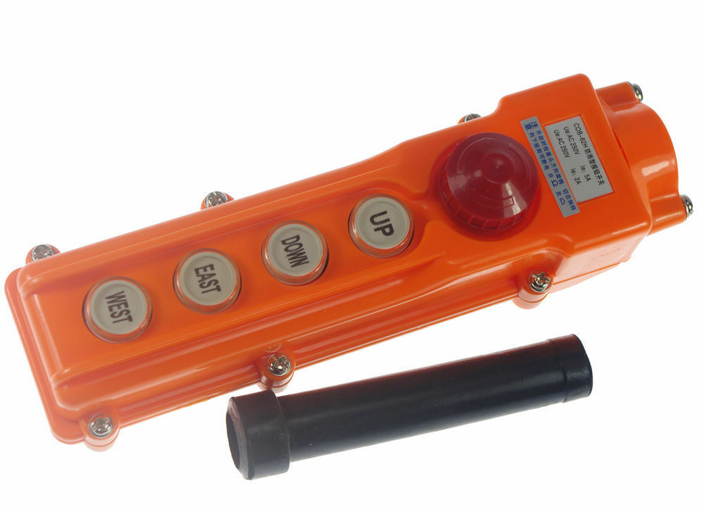 (1)For Hoist Crane Pendant Control Station Push Button Switch Rainproof COB-62H