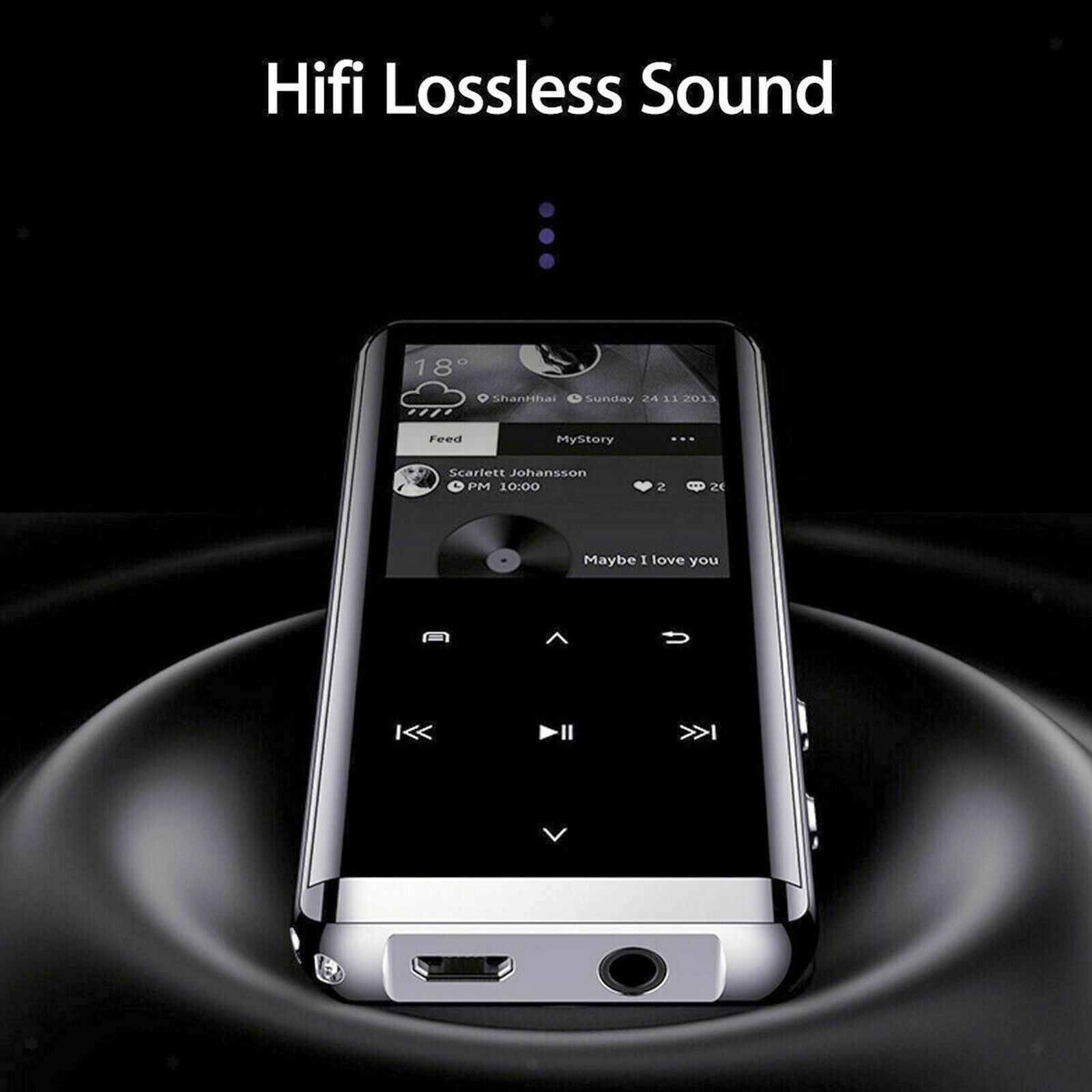 Thin Bluetooth MP3 Player MP4 FM Radio Recorder Music Speakers 8GB