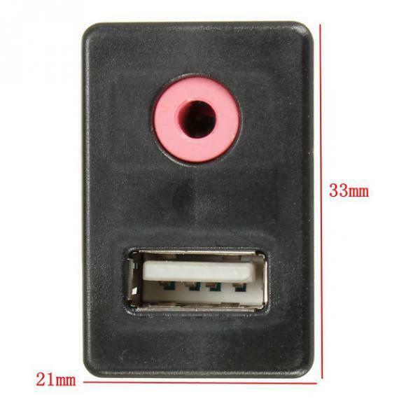3.5mm USB  Panel Car Dashboard Mounted Cable Adapter Adaptor
