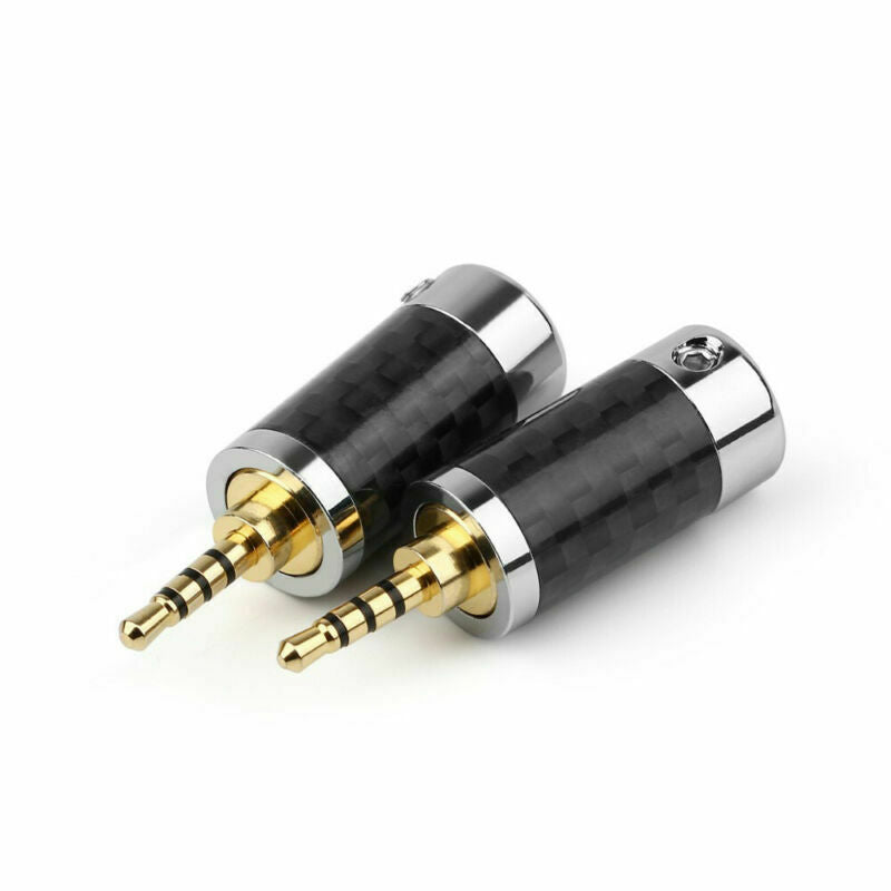 1PC 2.5mm 4 Pole Stereo Carbon Fiber Male Step Plug Metal Splice Adapter