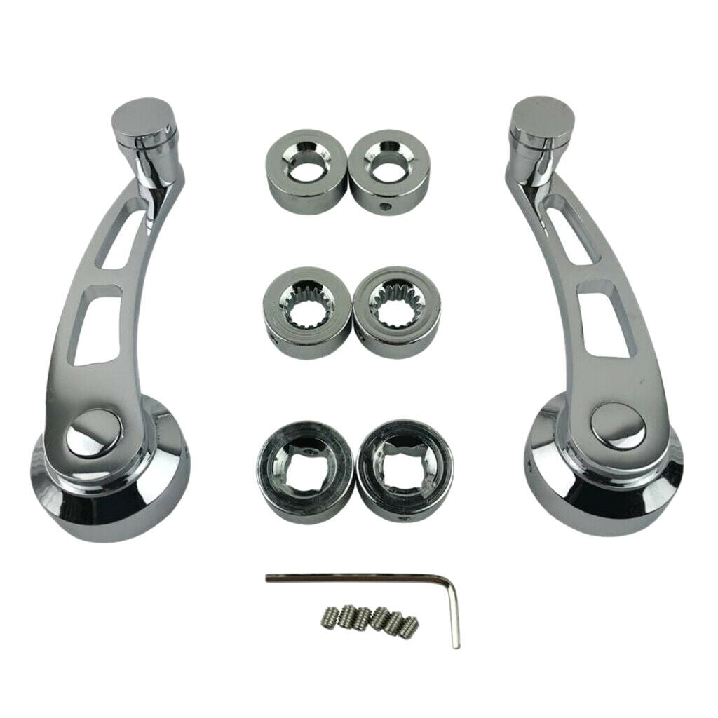 2Pcs Universal Car Window Winder Crank Handle Aluminium Replacement Riser