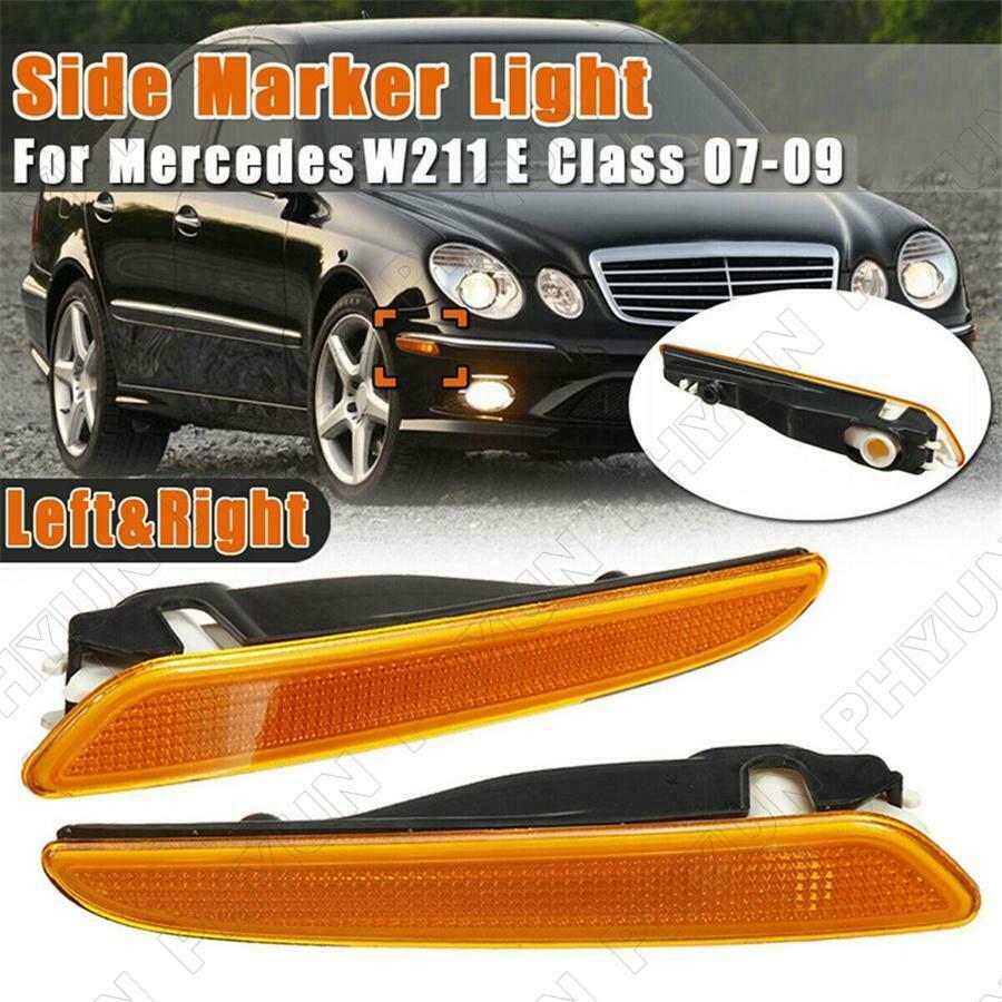 For 07-09 Mercedes Benz W211 E320 E350 E550 E63 Front Bumper Side Marker Lights