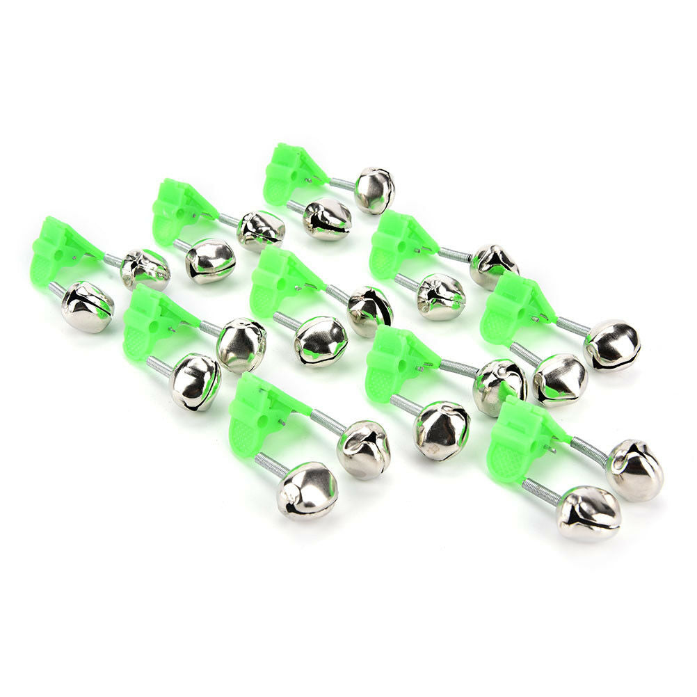 10Pc fishing rod bite alarm bells twin bells clip alerter fishing tackle tool Lt