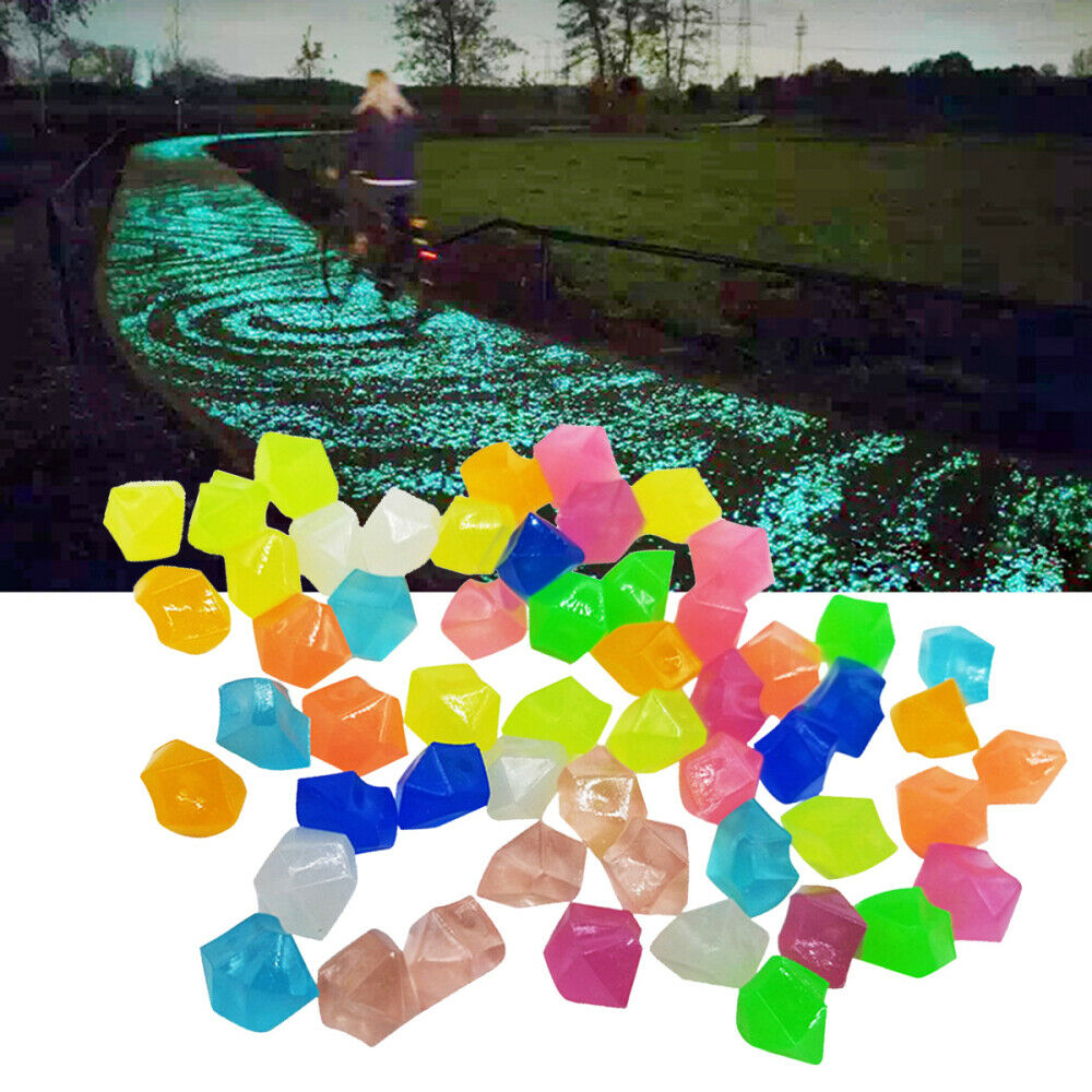 300Pcs Stone Glow Luminous Glowing In The Dark Garden Pebbles Glow Stones Decor