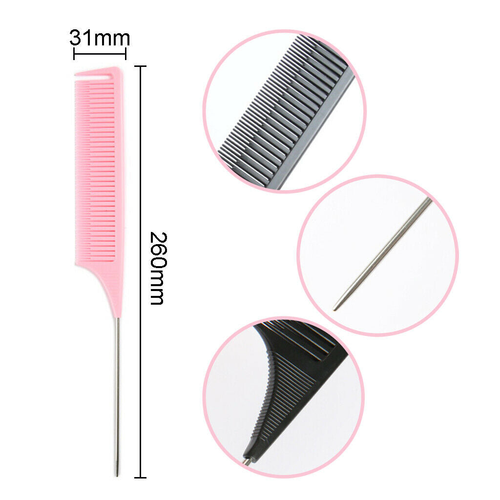 2x New ABS Fine Weave Highlighting Foiling Hair Combs for Salon Styling