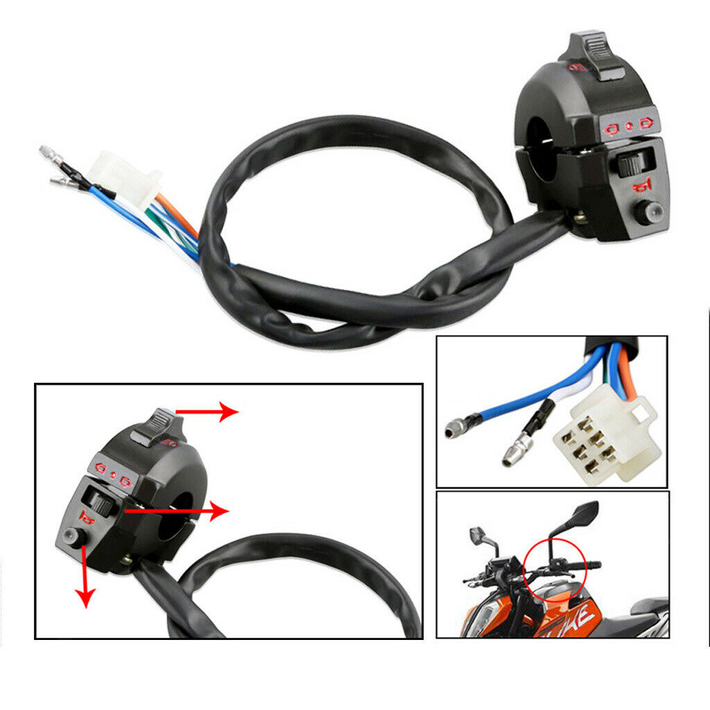 Handlebar Switch Block Lever Headlight Indicator Horn For  CG125, Black