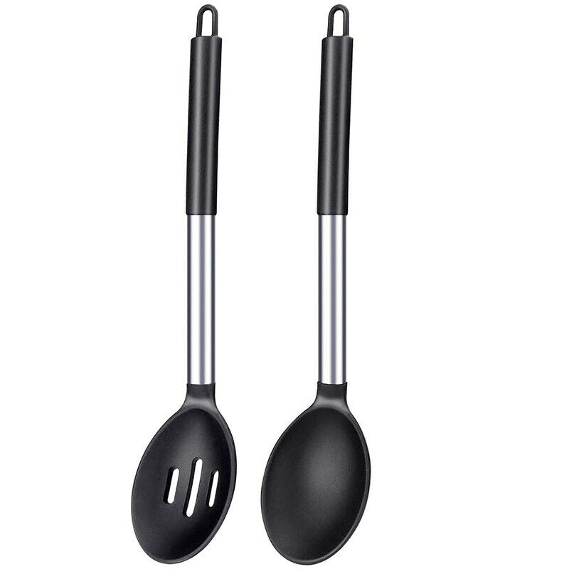 Pack of 2 Large Silicone Cooking Spoon,Non Stick Solid Basting Spoon,Heat-ReK6L3