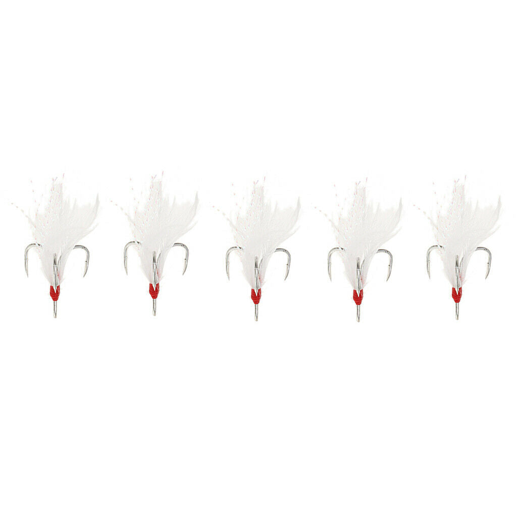 5 Pcs Kit Double Enhanced Carbon Steel Fishing Treble Hooks 4#