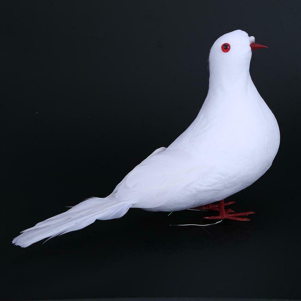 Decorative Dove Artificial Foam Feather White Pigeon Bird Wedding Ornament @