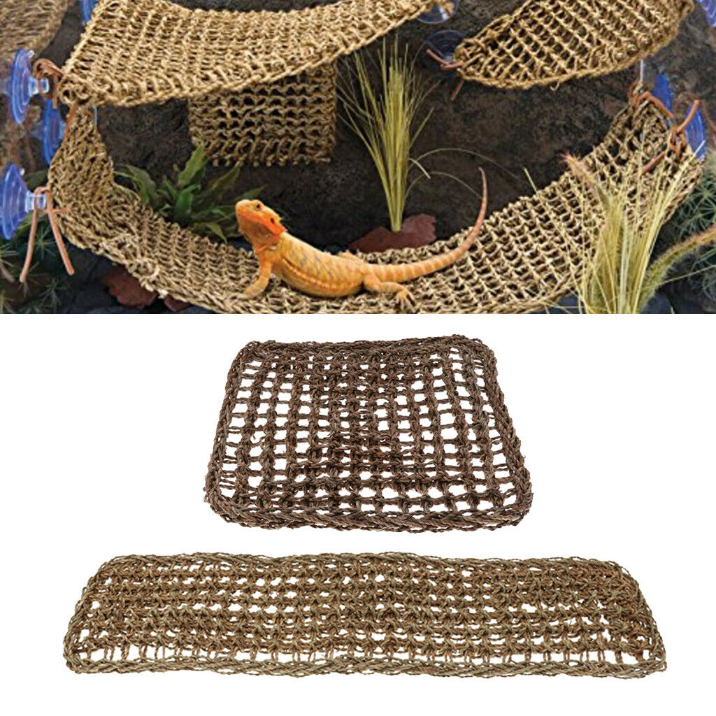 Pack of 2 Reptile Corner Hammock Bed Natural Basking Platform Lizard L/S