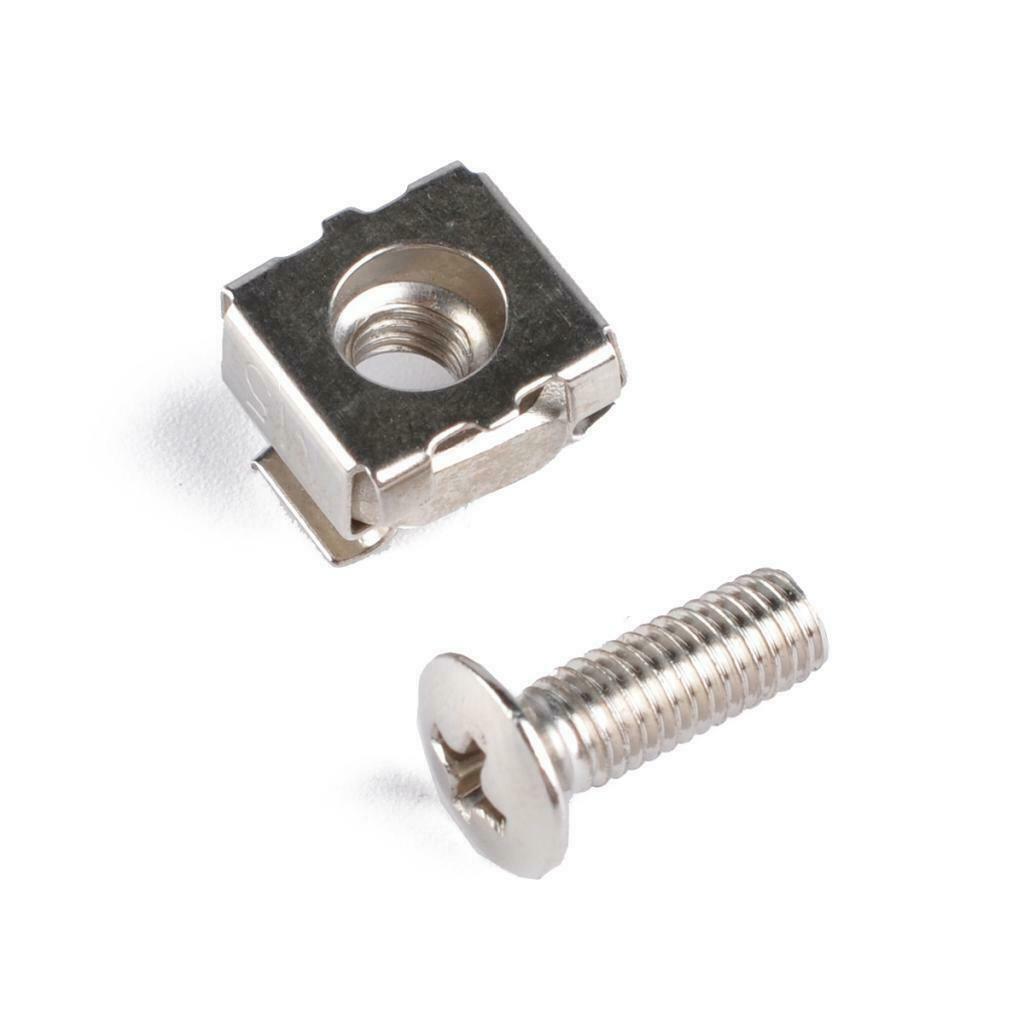 100pc M5x16mm Carbon Steel Cage Nut w Screws Washers for Server Rack Cabinet