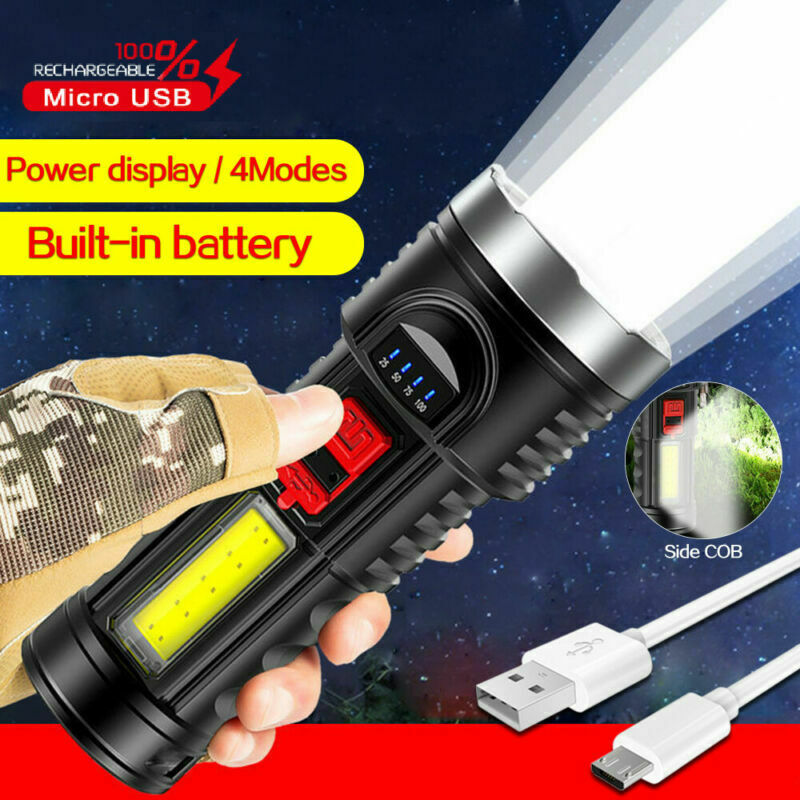 Super Bright 1000000LM Waterproof LED Flashlight Camping Torch USB Rechargeable