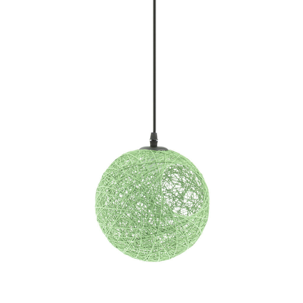 2 Piece Ceiling Light Cover Rattan Display E27 Socket Lamp