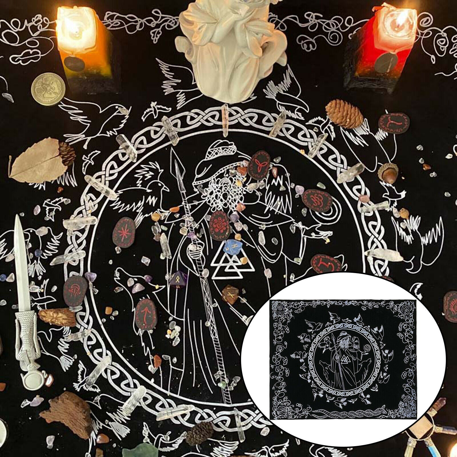 Pentacle Altar Cloth Divination Astrology Tarot Card Game Tablecloth