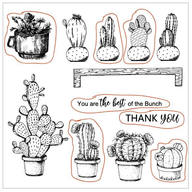 Cactus DIY Silicone Clear Stamp Cling Seal Scrapbook Embossing Album Decor Craft