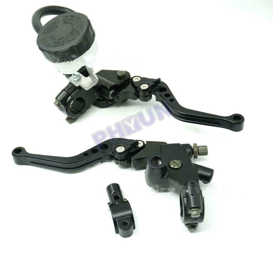 Pair 7/8'' Motorcycle Brake Clutch Master Cylinder Reservoir Levers Adjustable