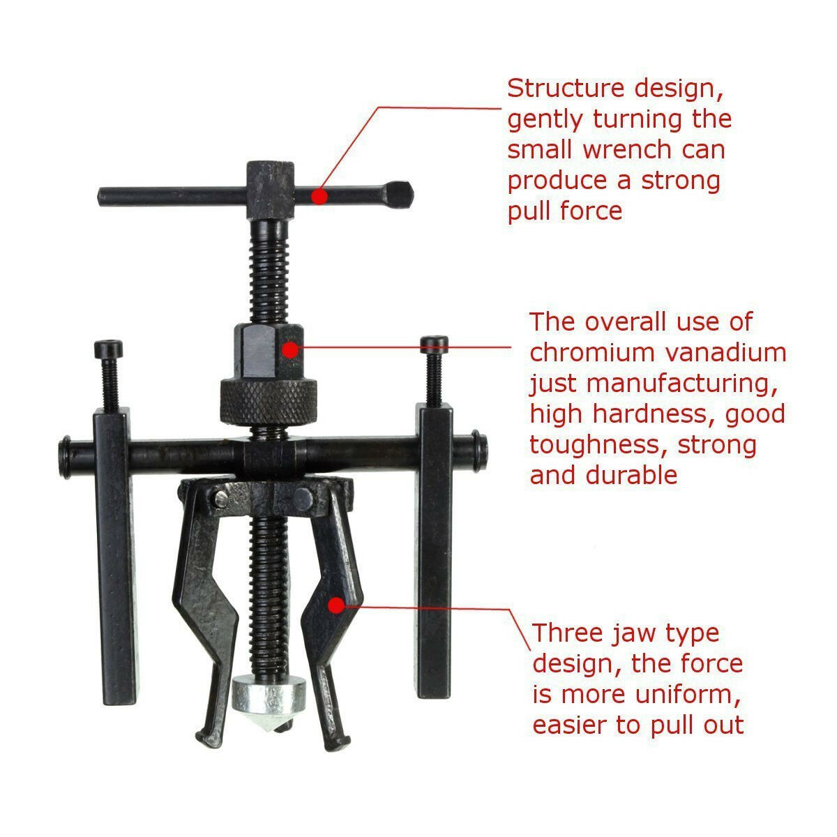 3 Jaw Pilot Bearing Puller Car Motorcycle Bushing Gear Extractor Removing Tool
