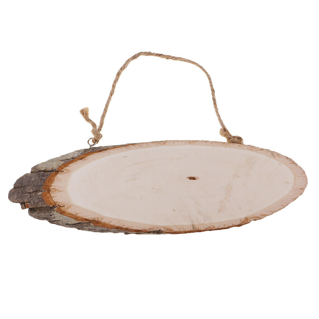 20 Packs Oval Wood Pieces Rustic Wooden Slices Wood Decor Birthday Hangings