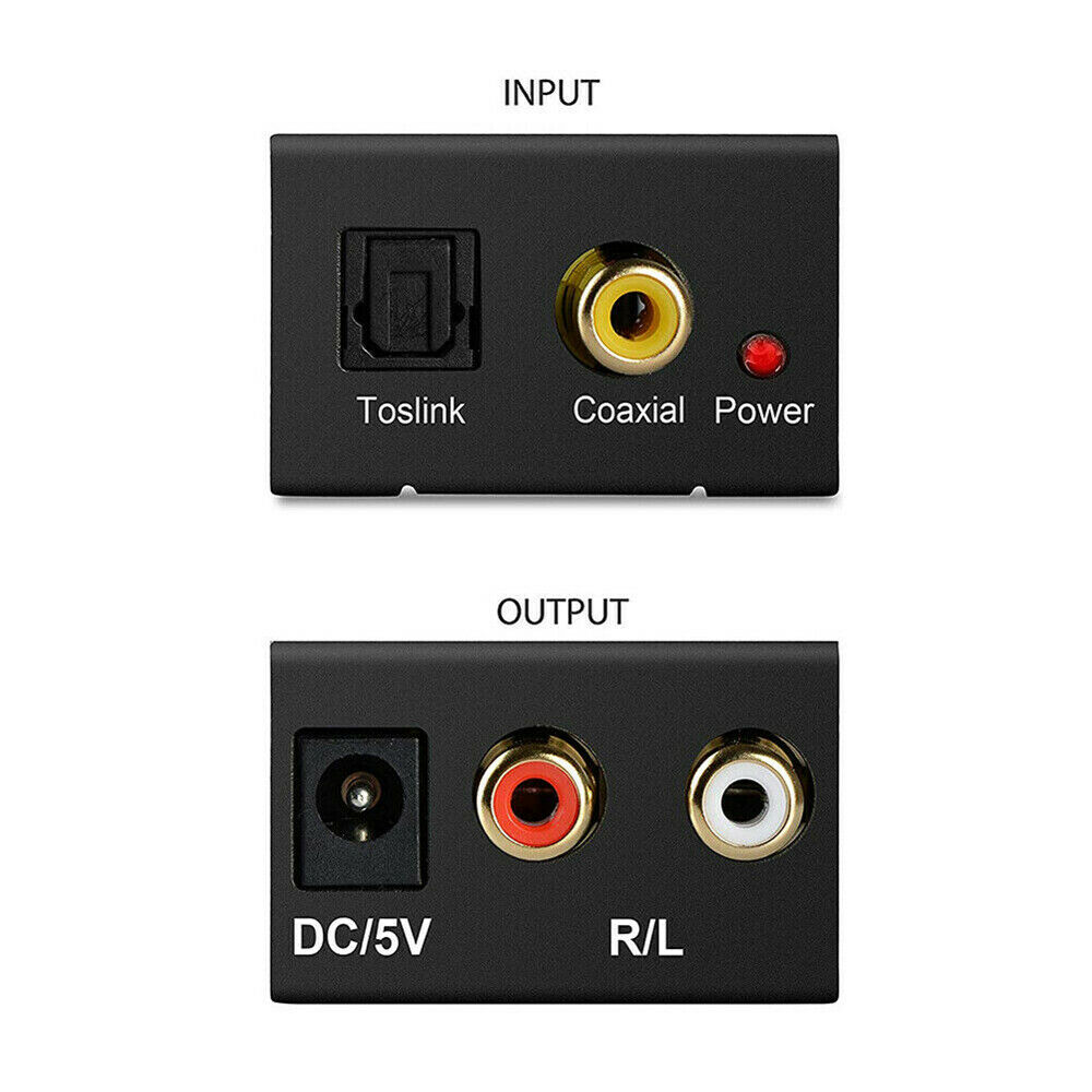 USB Fiber To Analog Audio Converter Dual Chip Decoder Adapter Digital Signal