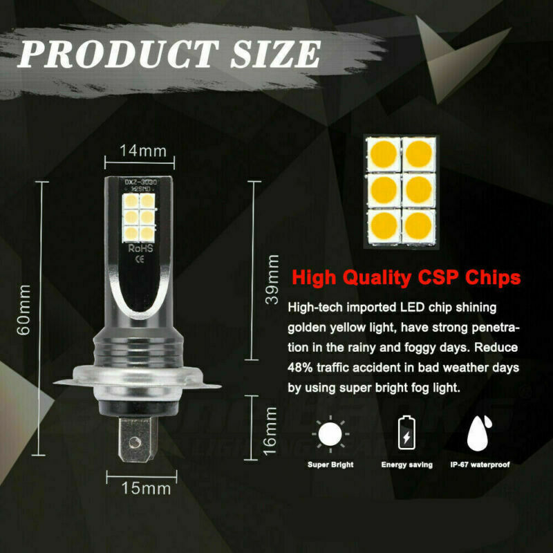 2* 9003 H4 LED Headlight Bulbs Kit High-Low Beam Super Bright 80W 8000LM 6000K--
