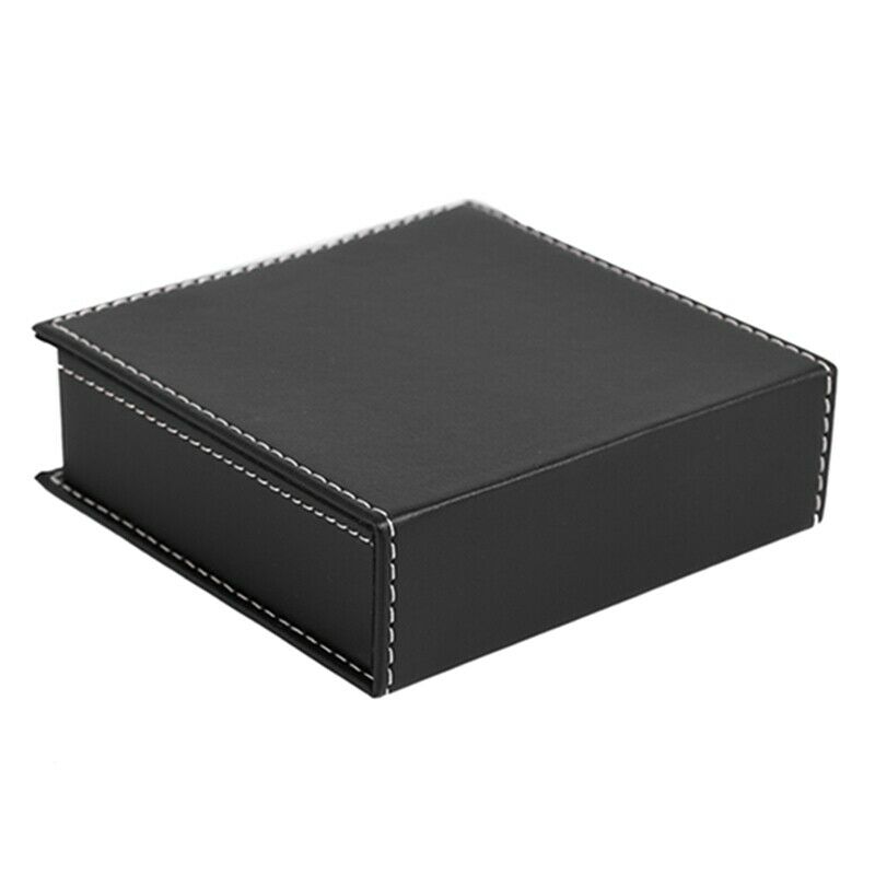 Leather Memo Box Office School Supplies Desk Accessories Organizer Card HolderH8