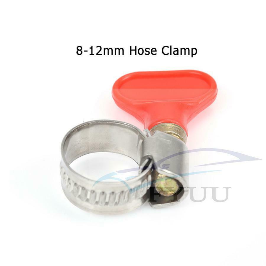 10X Butterfly Hose Clamp Stainless Steel Adjustable Mini Hose Clamps 8-12mm OD