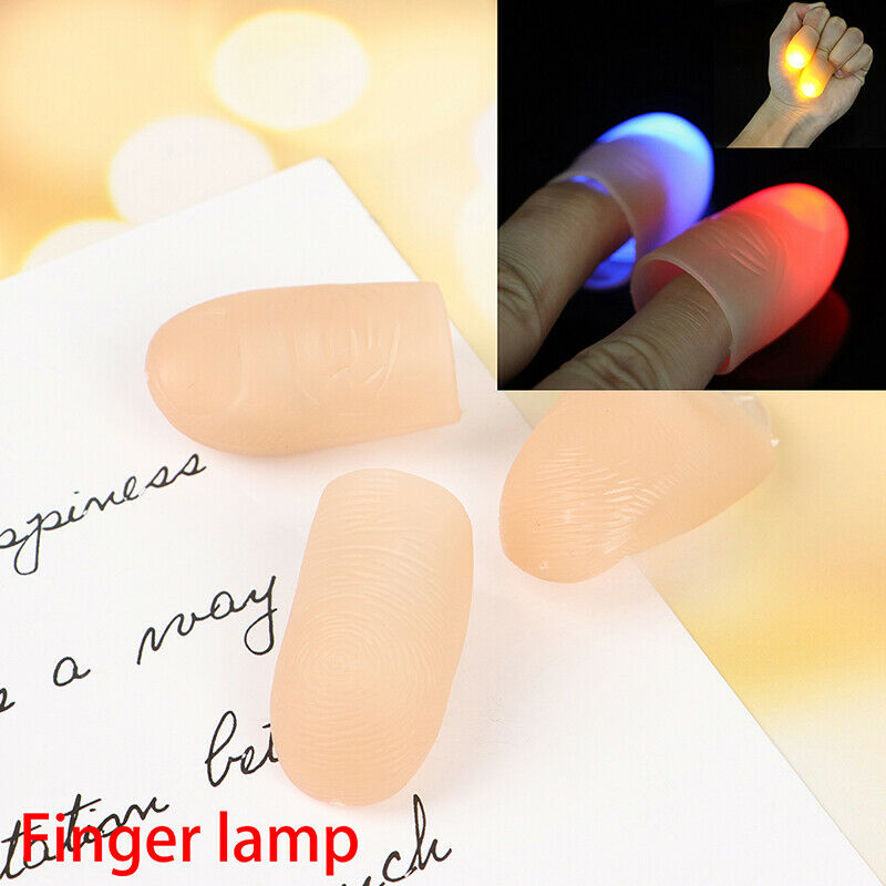 2PCS Thumbs Led Light up Toys Kids Magic Trick Props Funny Flashing Fingers G Qx