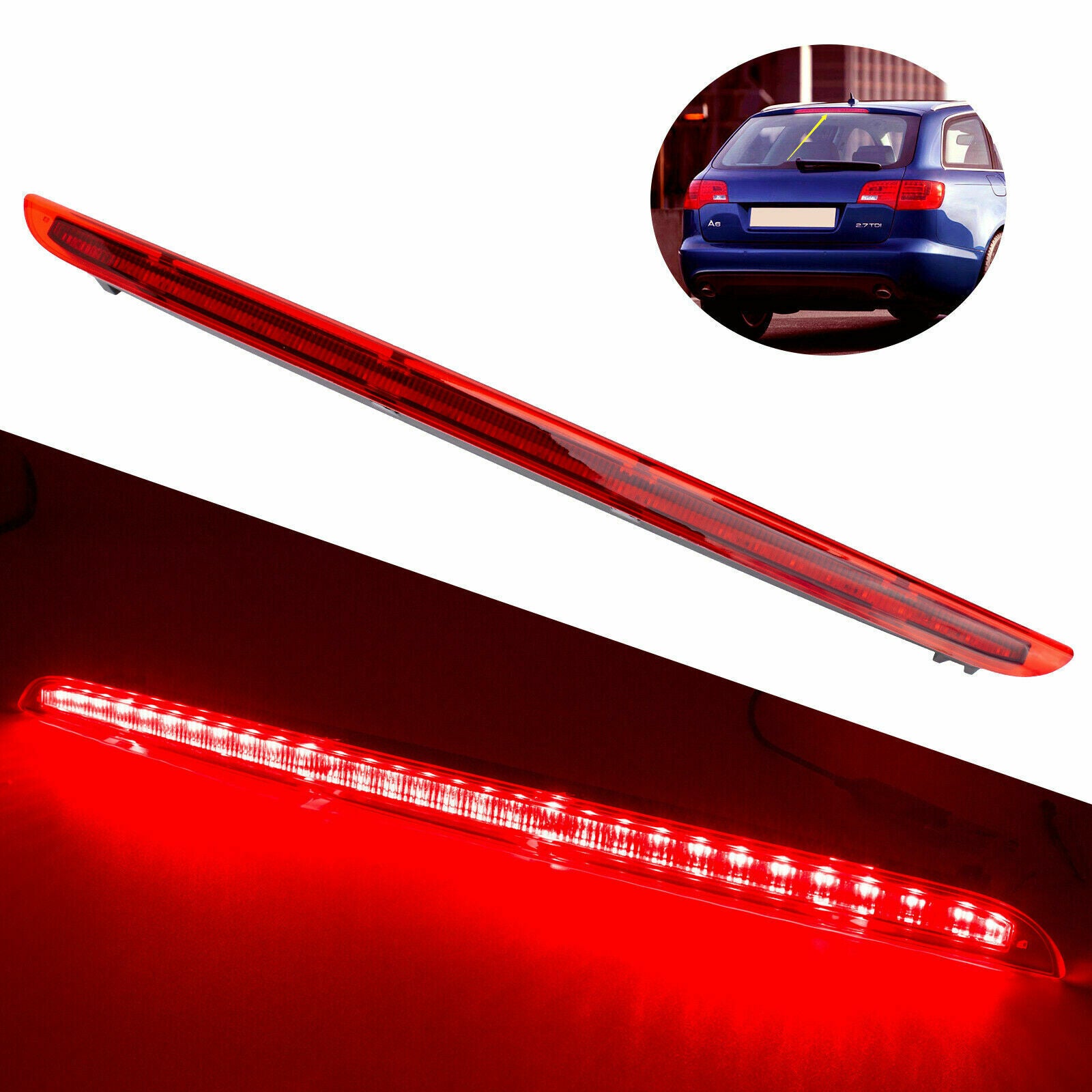 Rear LED High Level Brake Stop Light Lamp Third For Audi A6 AVANT S6 C6 2005-11