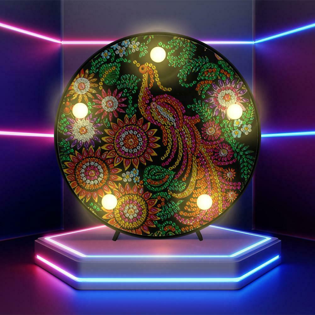 Diamond Painting LED Night Lamp Special Shape Partial Drill Xmas Home Decor @