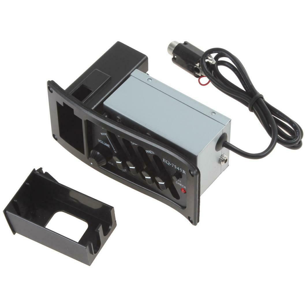 4Band EQ 7545 Piezo Preamp Amplifier Equalizer Tuner for Acoustic Guitar Comp