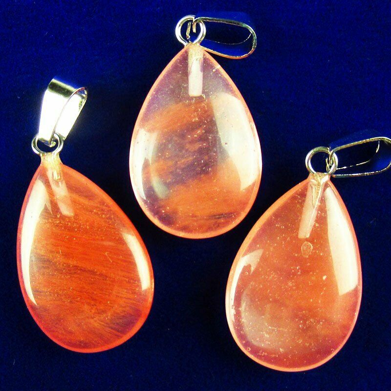 10pcs 27x16x5mm Red Volcano Cherry Quartz Teardrop 29g Pendant Bead A-141SK