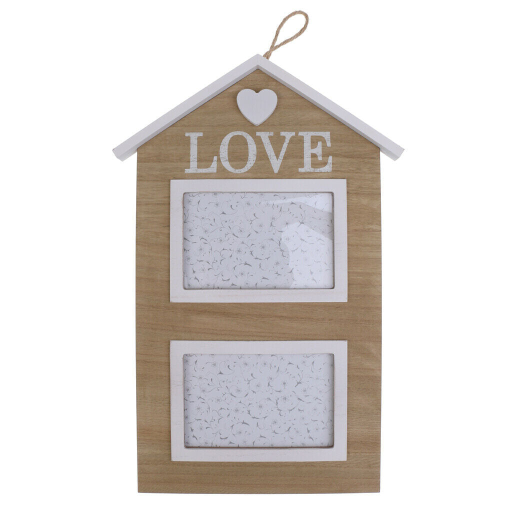 Country House Wood Family Photo Frame Wall Hanging Picture Holder Love