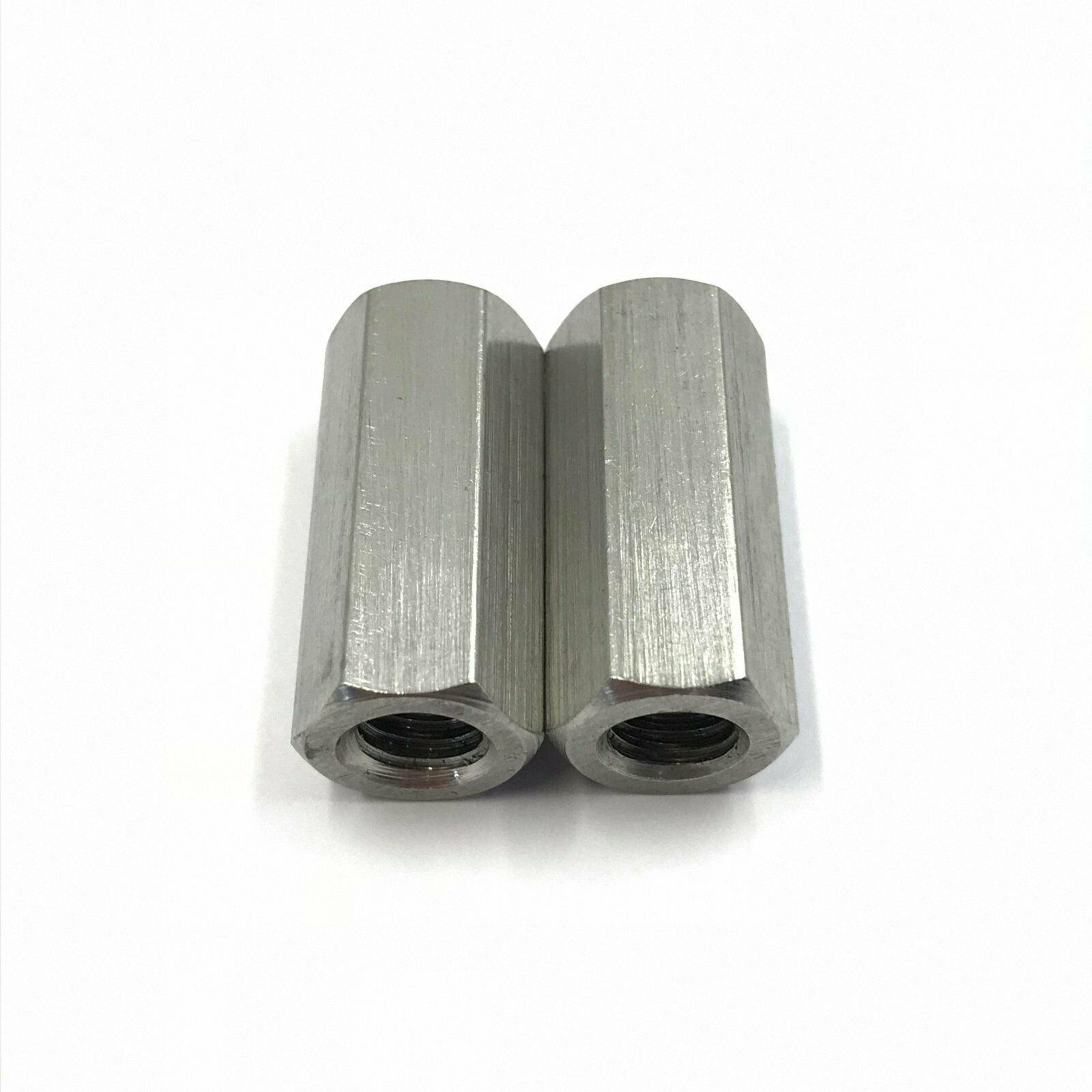 New 2Pcs M12 x 1.75 pitch Long Rod Coupling Hex Nut Right hand Thread