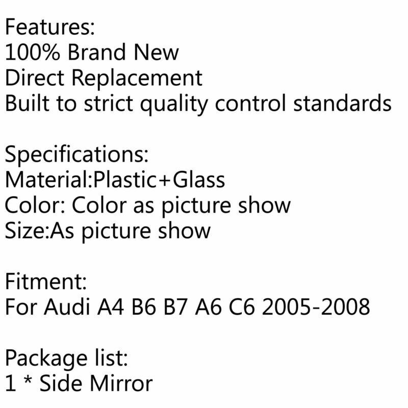 Left Driver Side Rearview Mirror Glass Blue For Audi A4 B6 B7 A6 C6 2005-2008 CN