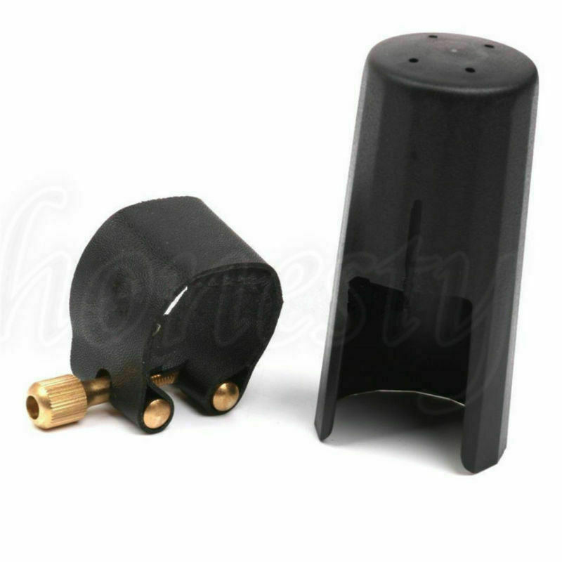 5X Mouthpiece Leather Clip and Ligature Cap Musical Accessory For Alto Saxophone