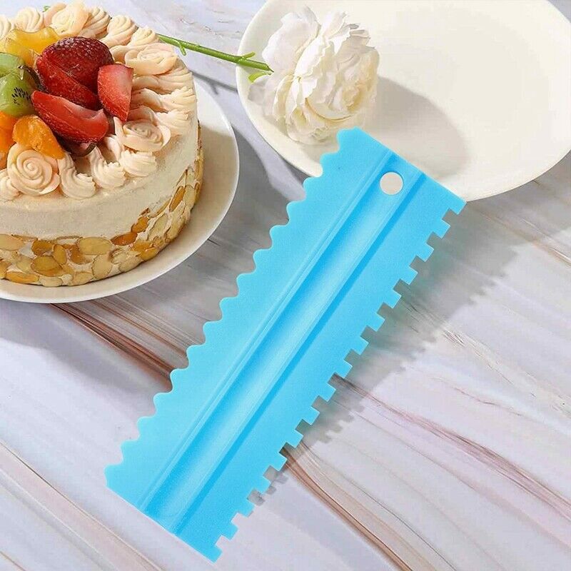 Cake Scraper Plastic Sawtooth Cake Scraper Set Decorating Comb & Icing SmootS2M7