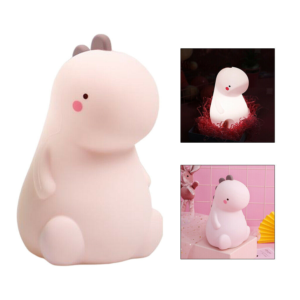 LED Night Light Bedside Lamp Color Changing Silicone Nursery Lamp Pink