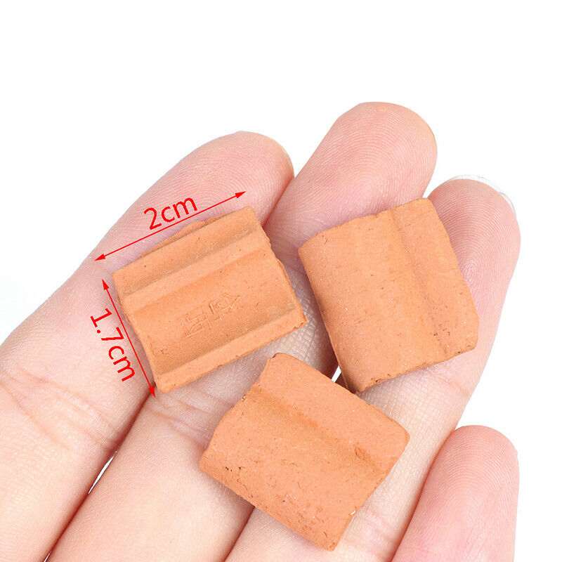 25PCS Niniature S Red Roof Tile Turning Mould Scenario Sand Table Diy Mater.DD