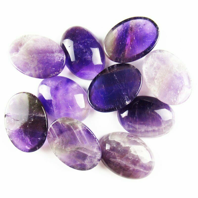 8pcs 25x18x6mm Natural Brazil Amethyst Oval Cab Cabochon 37g A-254JM