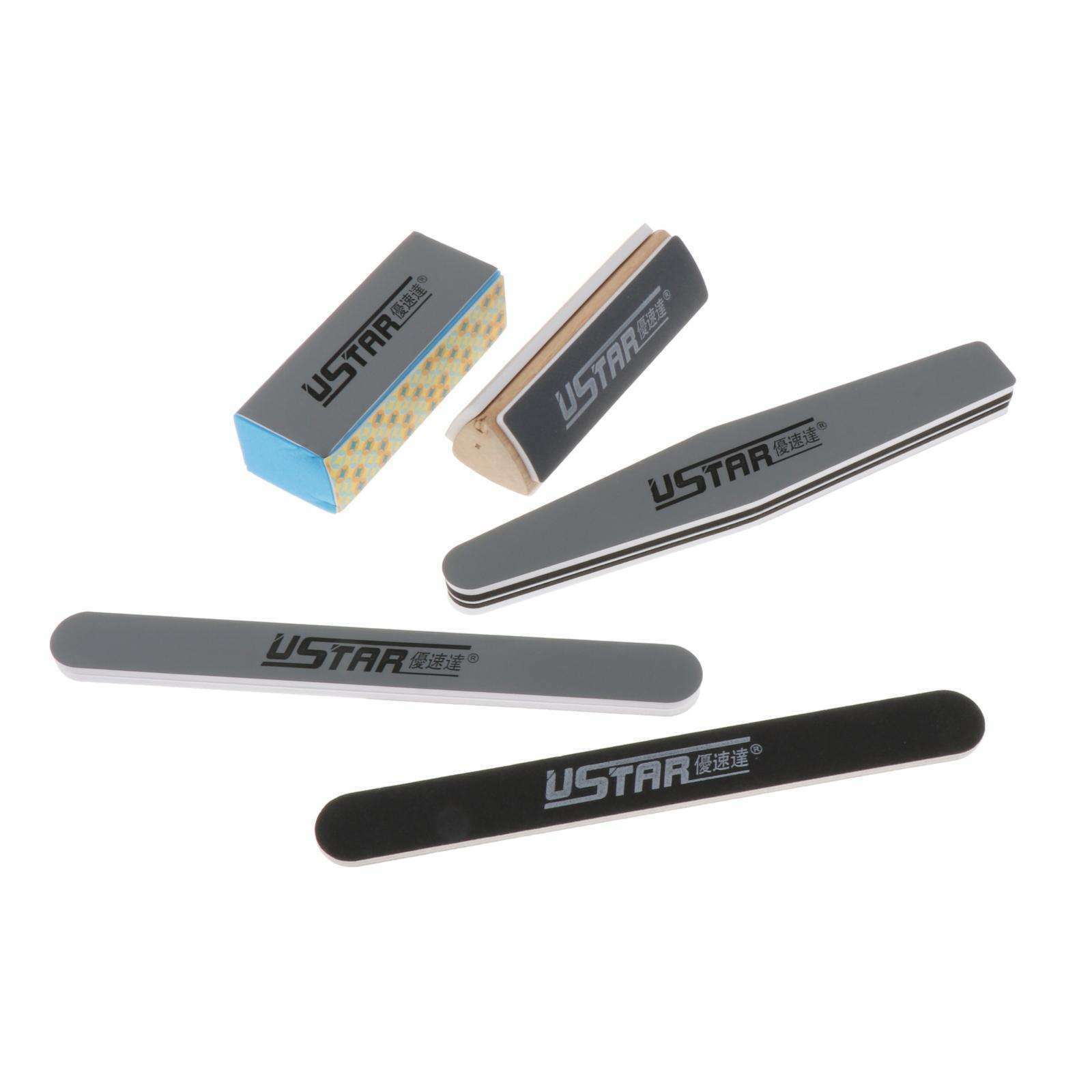 5 Style Double Side Nail Files Emery Board Modelling Nail Art Polish Tool
