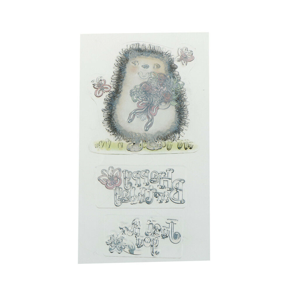 Hedgehog Happy Birthday Rubber Stamp Seal Scrapbooking Photo Album Dec*wkA Qx