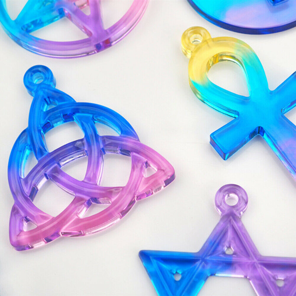 Pentagram Crystal Epoxy Casting Silicone Mold Pendant Jewelry Making Craft DIY