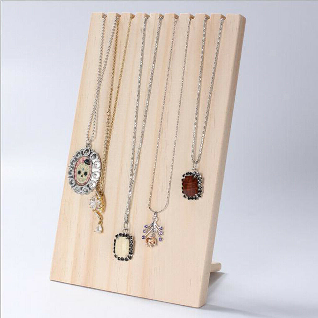 Wooden Jewelry Display Hanging Showcase Stand Desktop Necklace Jewelry Rack