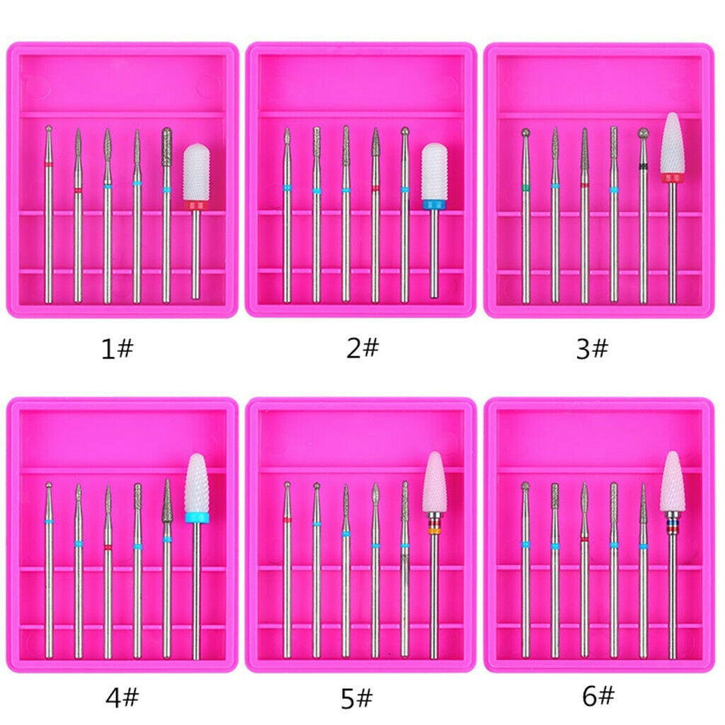 6pcs Carbide Electric Nail Art Filing Drill Bits Grinding Polishing Head 11