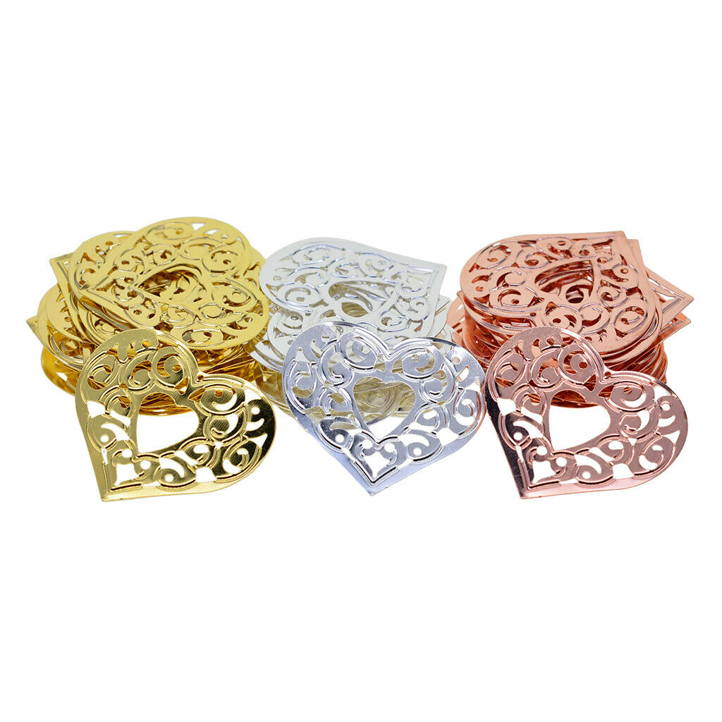 60Pcs Filigree Charms Pendants Scrapbooking Crafts Making Bracelets Necklace