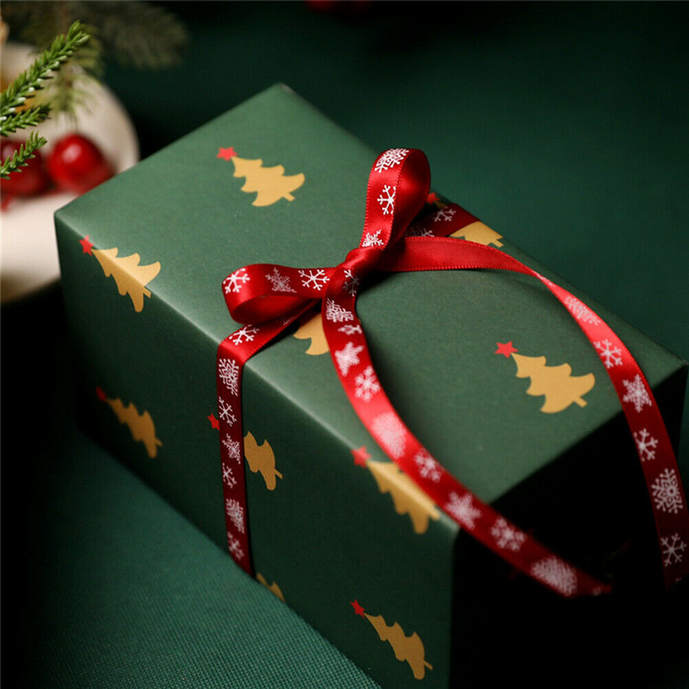 5 Rolls Christmas Ribbons Holiday Satin Ribbons Gift Wrapping For Festival Decor