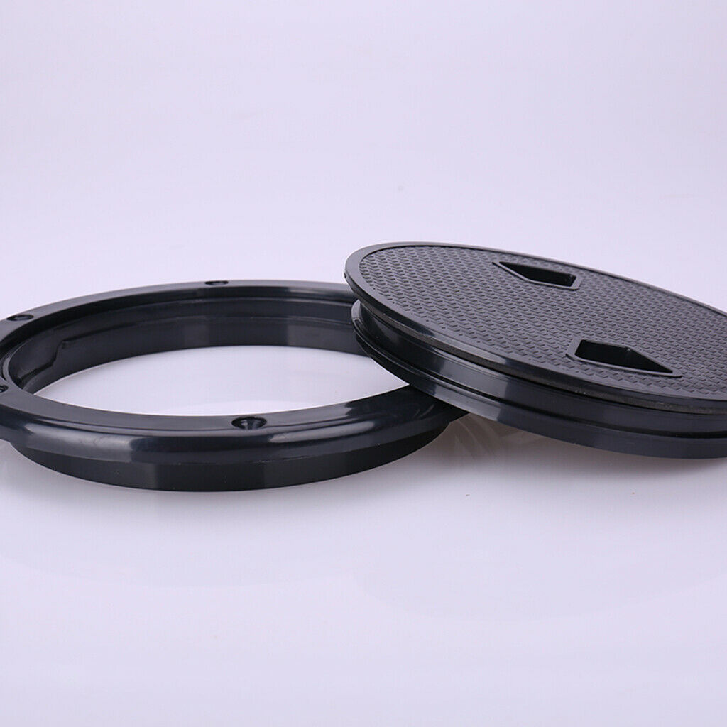 Black 6" Access Hatch Cover Screw Out Deck Plate for Marine Boat Yacht