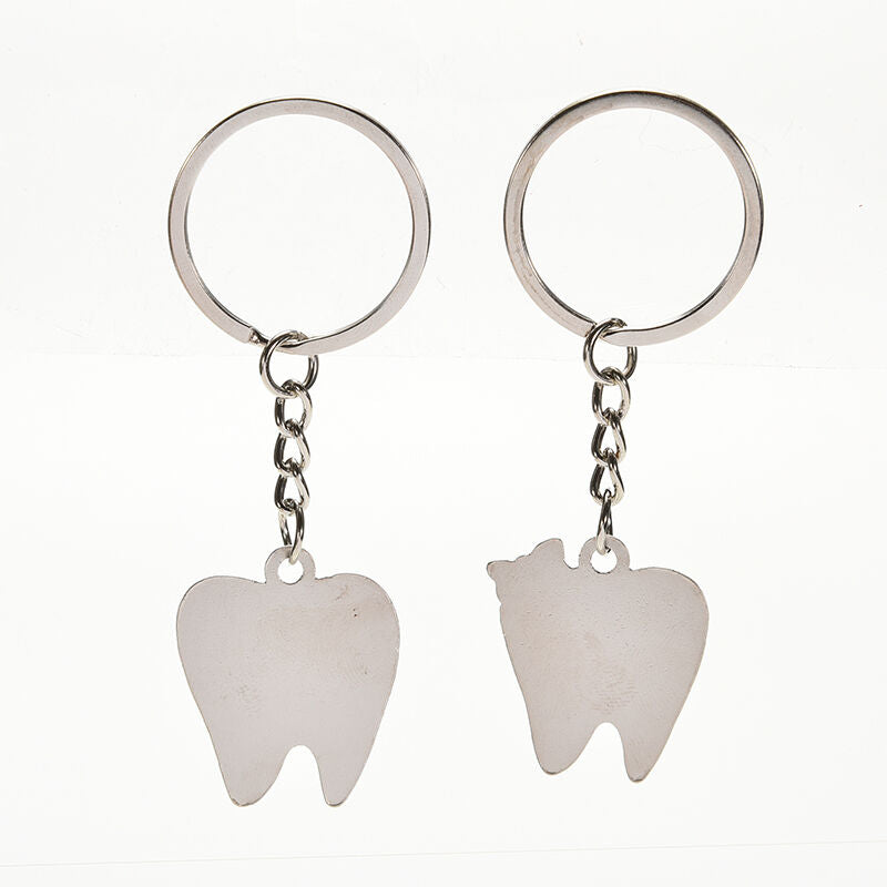 1Pair Tooth Couple Metal Keychain Keyring Gift For Lover Children Frien.l8
